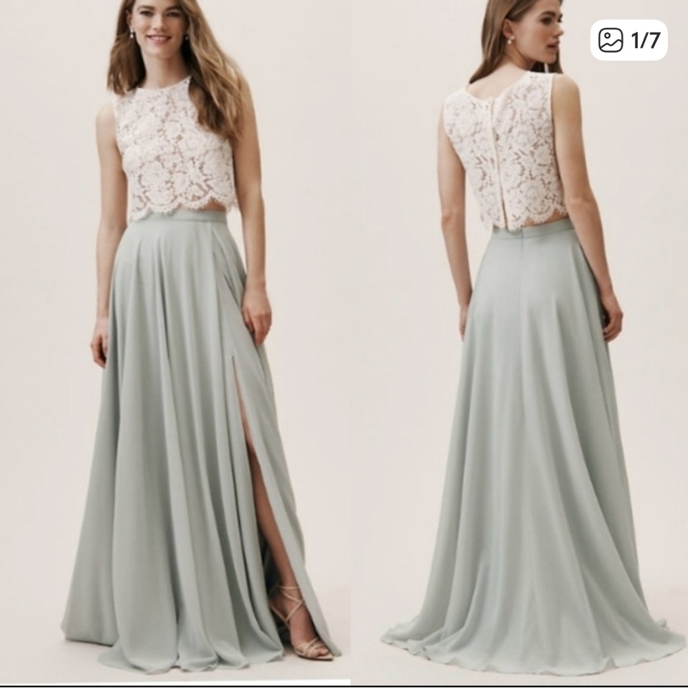 BHLDN A-Line Skirt in Soft Green